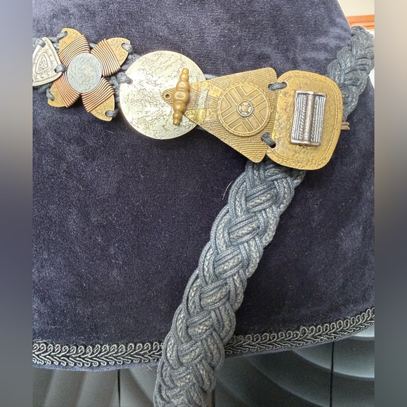 Marjorie Baer, San Francisco, artisan belt, vintage, black webbing, mixed metals - Picture 4 of 15